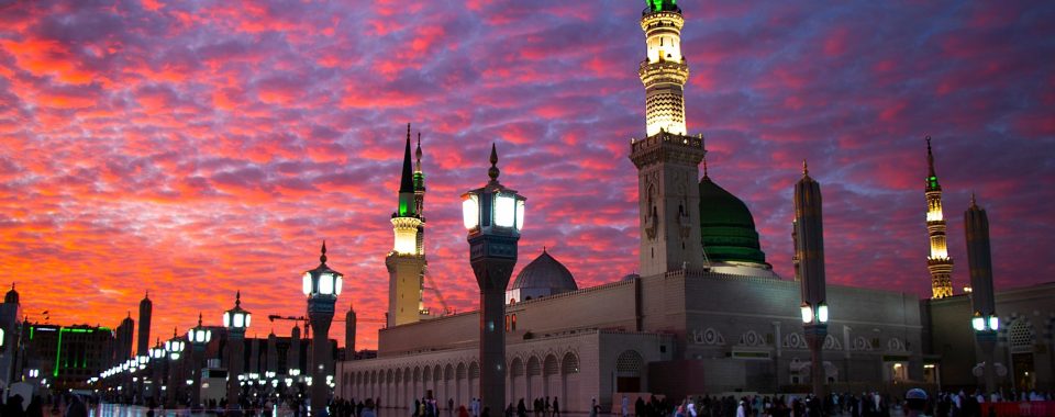 Prophet Mohammed Mosque , Al Masjid an Nabawi - Medina / Saudi Arabia , Sunset